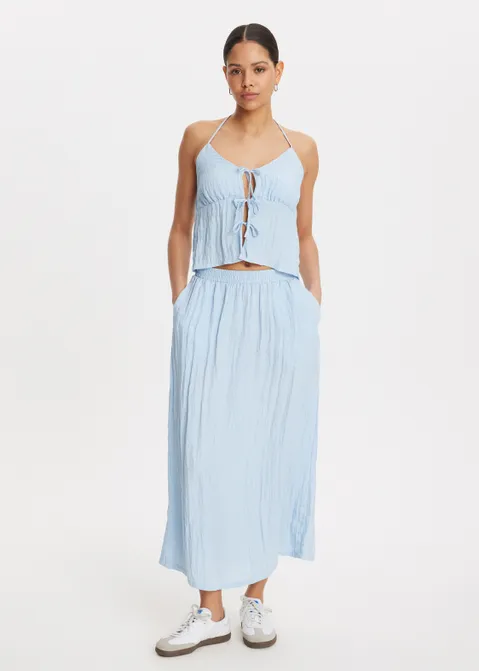 Top geplooid blauw (BLW.L)