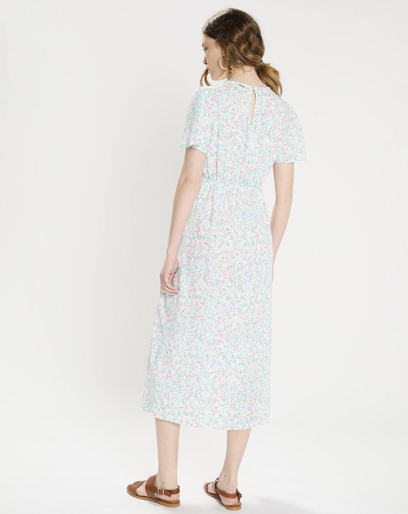 Billabong Robe longue Jet Set à fleurs bleu clair/rose/blanc