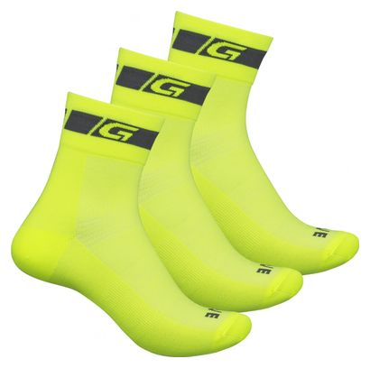 Chaussettes GripGrab Hi-Vis Regular Cut 3PACK Jaune