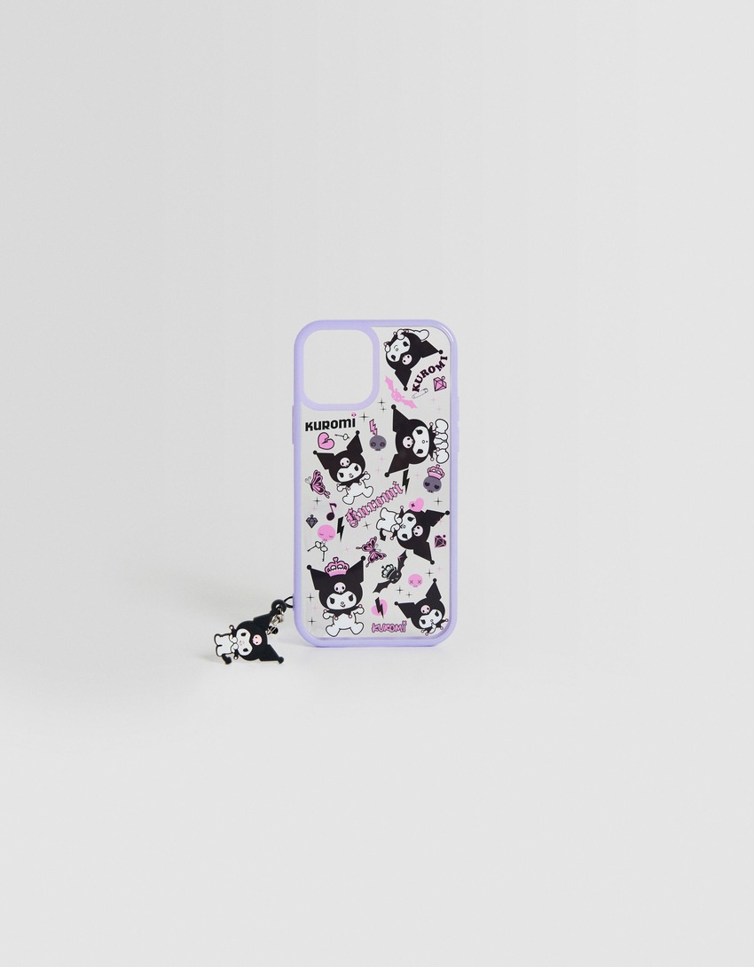 Capa para celular com pingente Kuromi