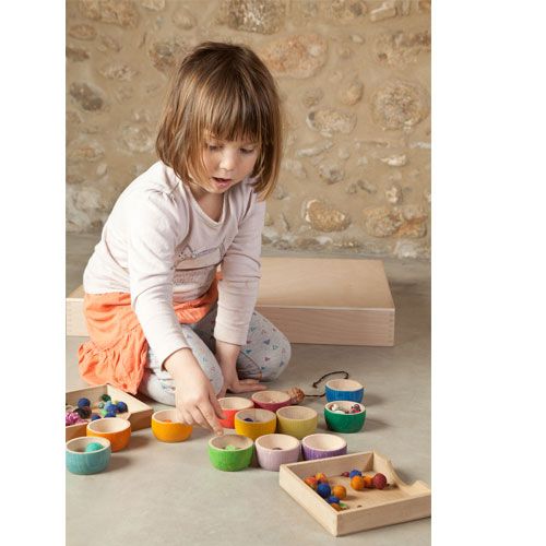 Grapat houten bakjes (12st) 16-138