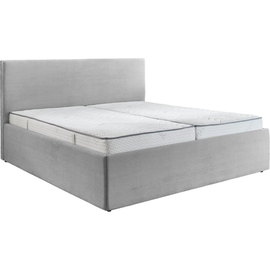 Polsterbett Cora Stoff Cord grau 140 x 200
