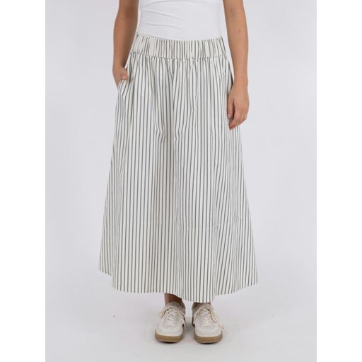 Neo Noir Yara Long Stripe Nederdel, Creme, 40