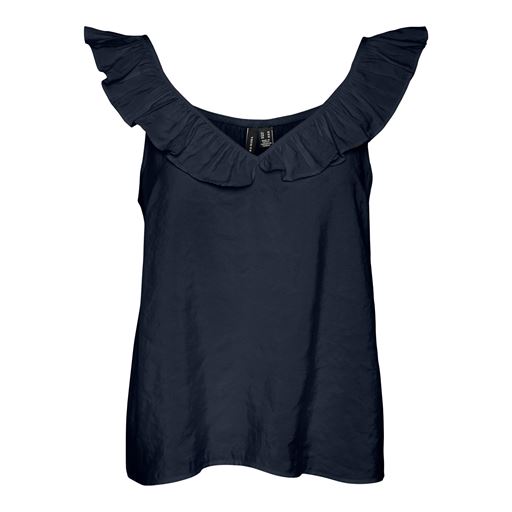 Vero Moda Queeny Frill Top, Navy Blazer, L