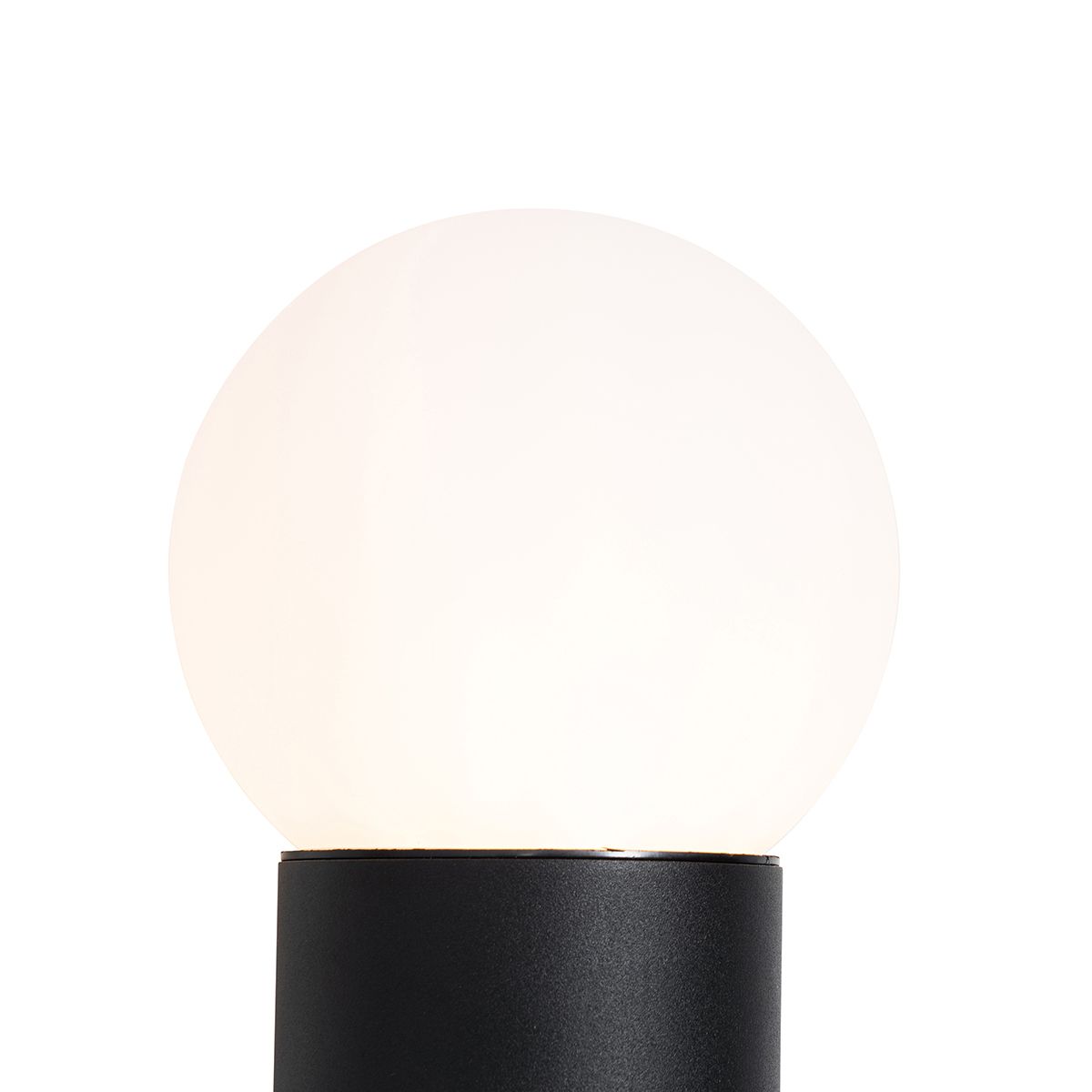Staande buitenlamp zwart met opaal glas 50 cm IP44 - Huma