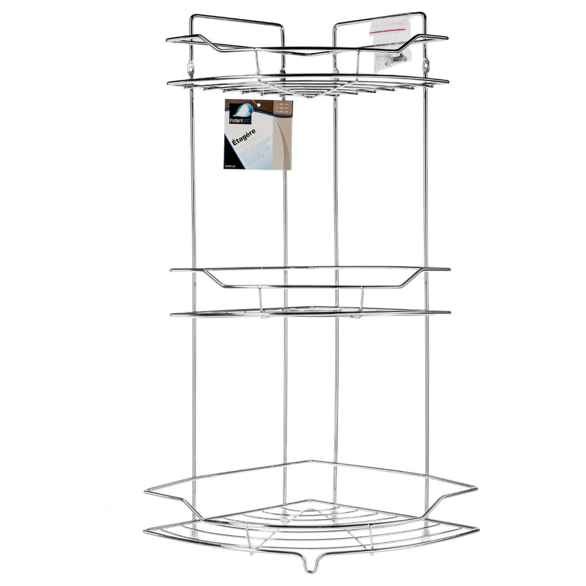 5Five Doucherekje - hoek - metaal - 3-laags - 26 x 25 x 56 cm