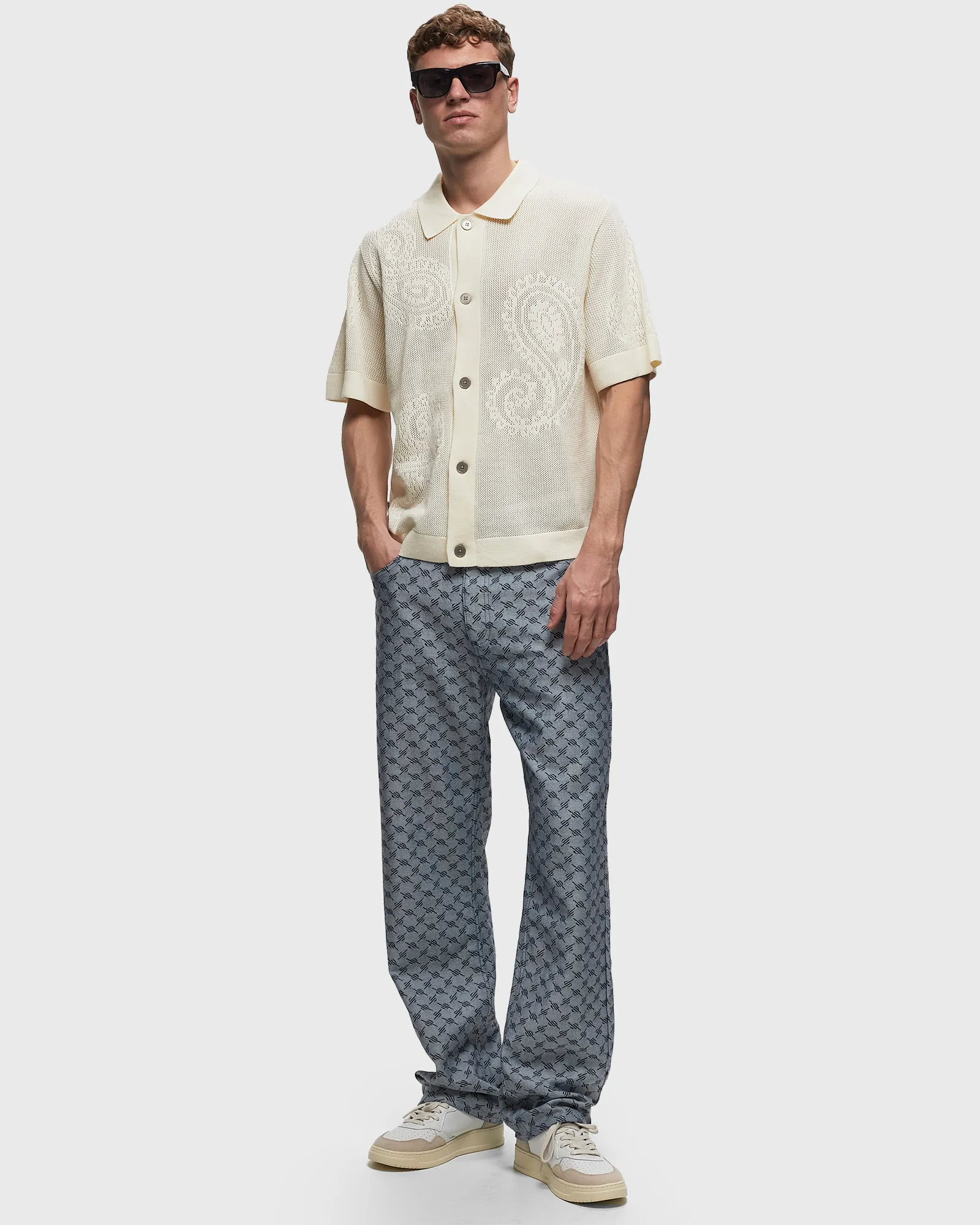 Obey Tear drop open knit shirt