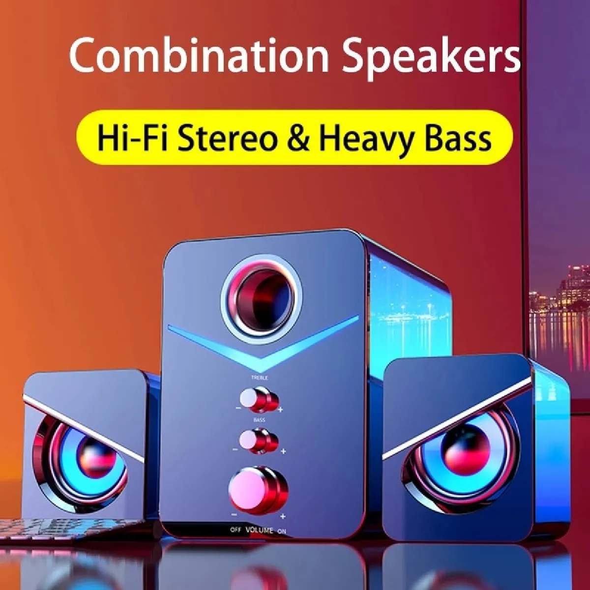 Universal Haut-parleur Audio Câblé USB - Noir