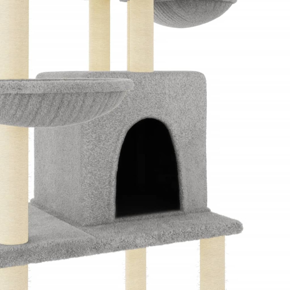 Arbre à chat avec griffoirs en sisal gris clair 180 cm