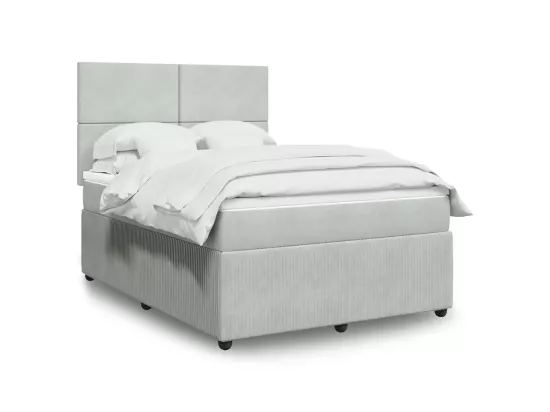 Sommier à lattes de lit et matelas Gris clair 140x190cm Velours