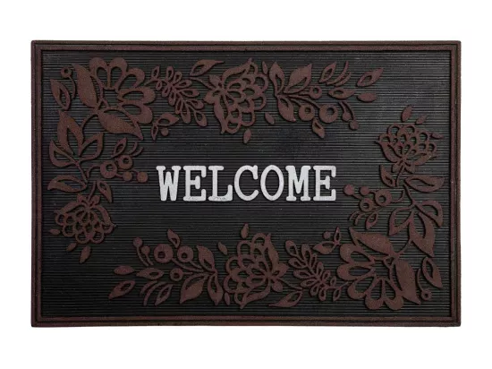 Tapis en caoutchouc finition rouge 40x60