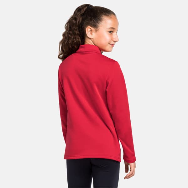 Sweat polaire randonnée ODLO MIDLAYER 1/2 ZIP BERRA KIDS GRAPHIC CHINESE RED