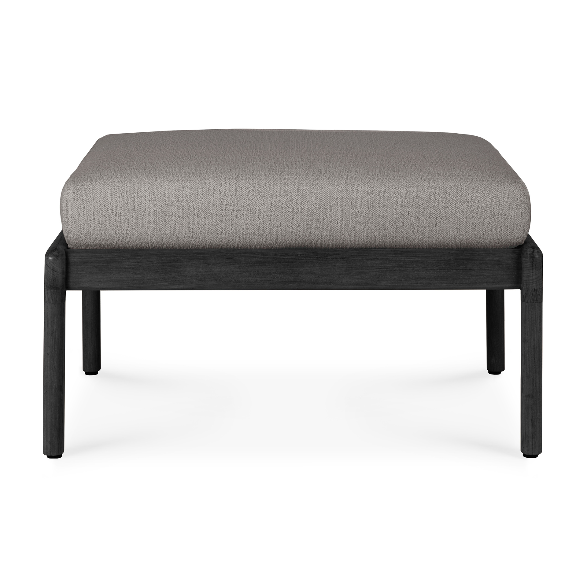 Teak Jack footstool - zwart - compleet - mocha kussen
