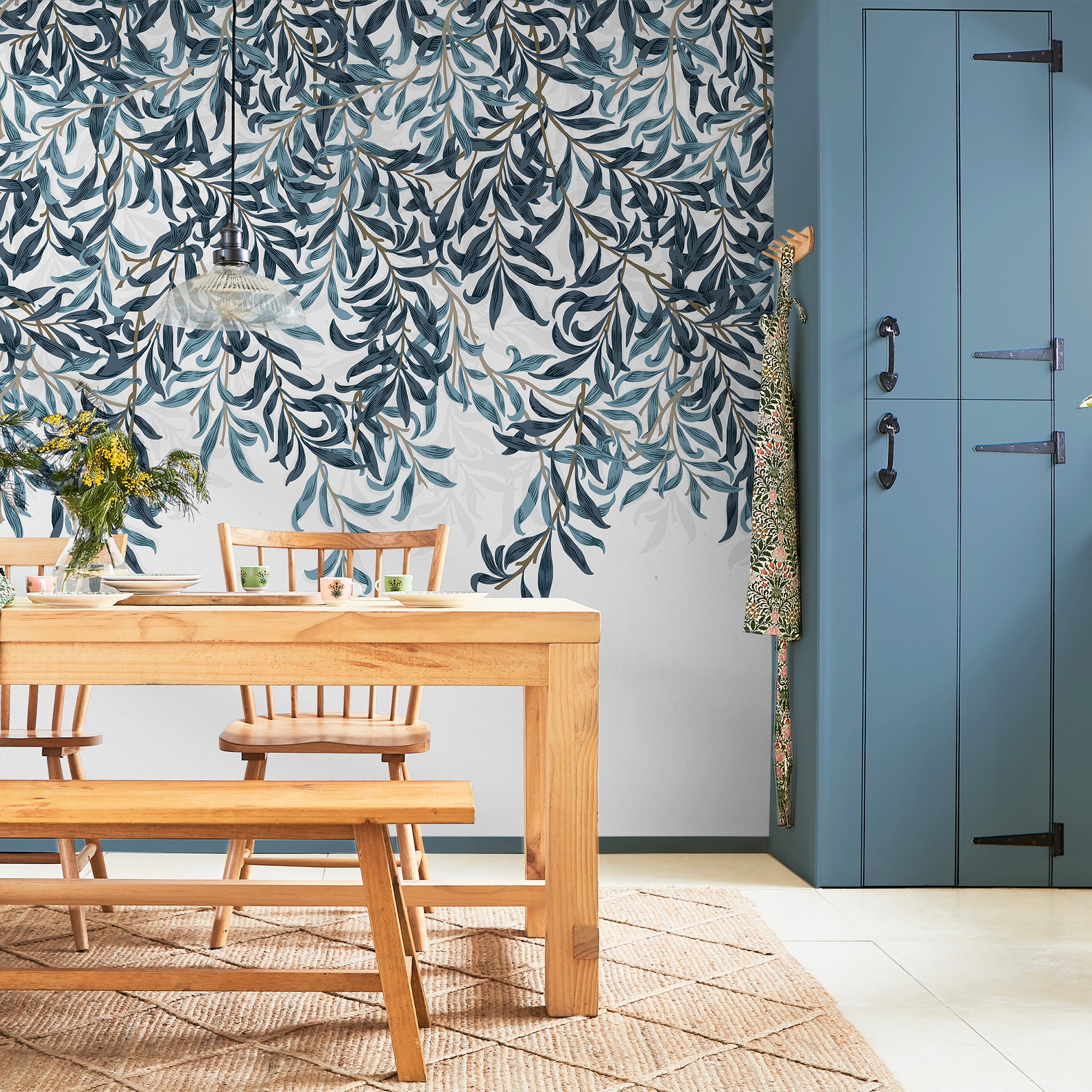 William Morris at Home Fotobehang - Willow Bough Blue - 400x250 cm
