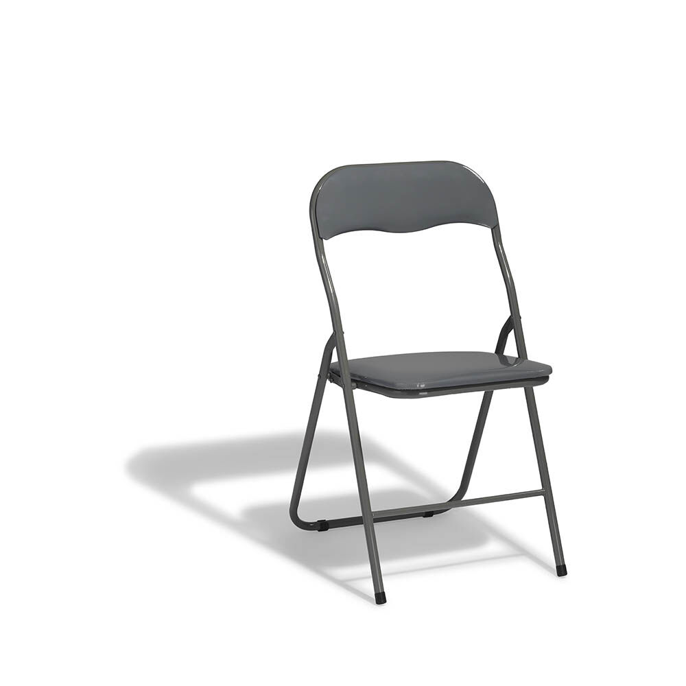 Chaise pliante Tracy métal gris anthracite