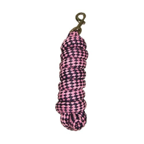 Guia de corda extra grossa para cavalos, azul marinho e rosa.