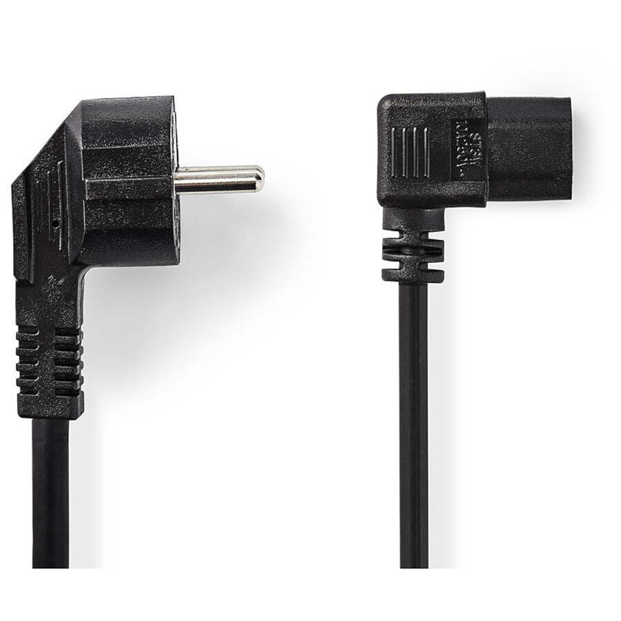NEDIS Câble d'alimentation coudé pour PC, moniteur et onduleur noir - 10 mètres