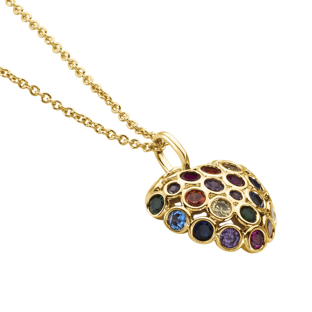 Collier Ikaia Plaqué Or Jaune Spinelle Oxyde De Zirconium