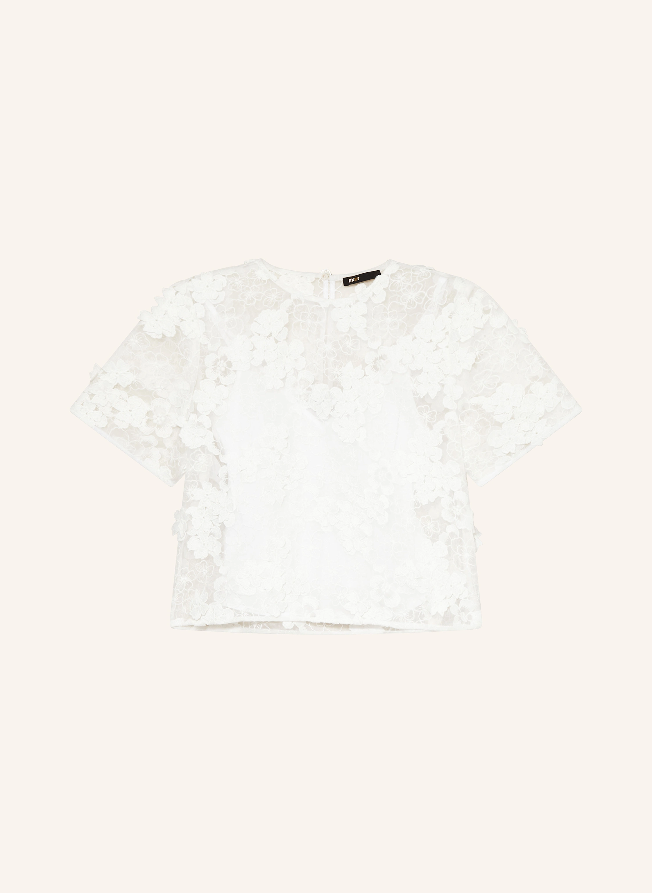 maje Blusenshirt aus Spitze mit Schmucksteinen