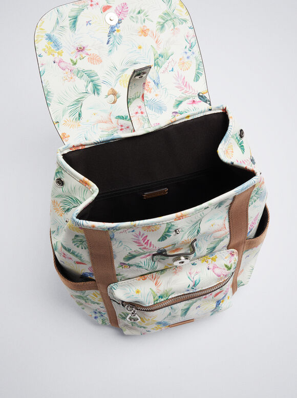 Mochila estampada - Marrom