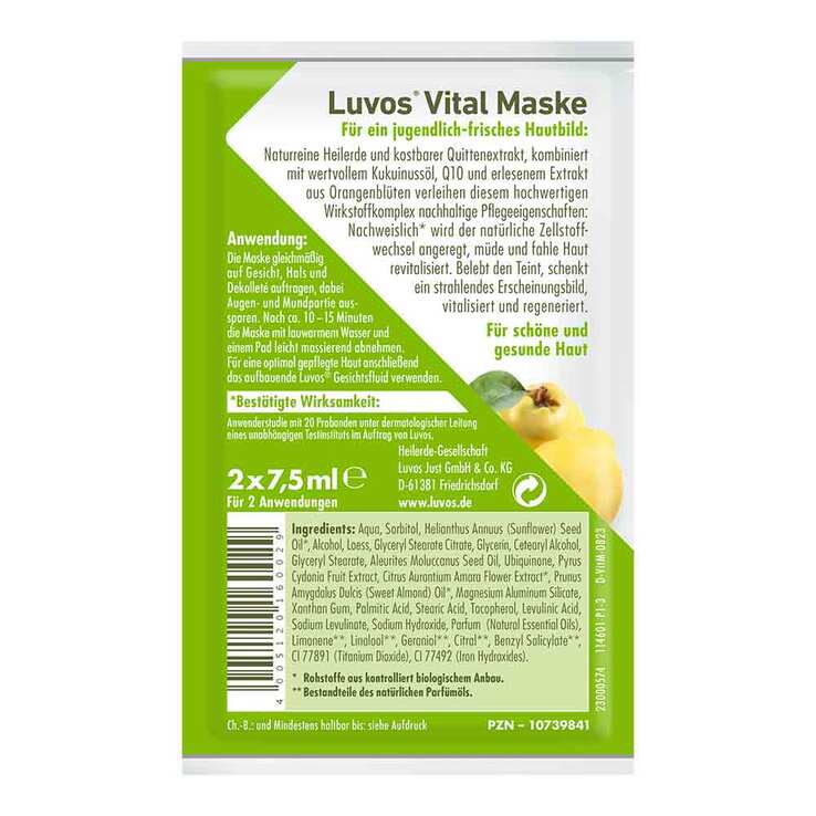 Luvos Naturkosmetik Heilerde Vital Maske, 2X7.5 ml