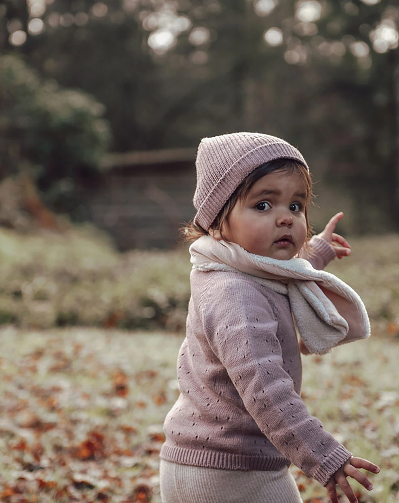Baby-Strickpullover AJOUR DINAN in mauve