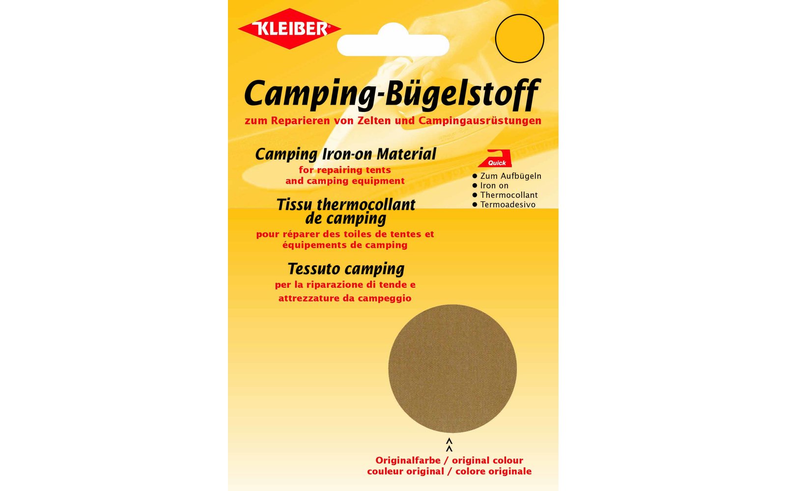 Kleiber Camping-Bügelstoff aus Original-Zeltstoff Grau