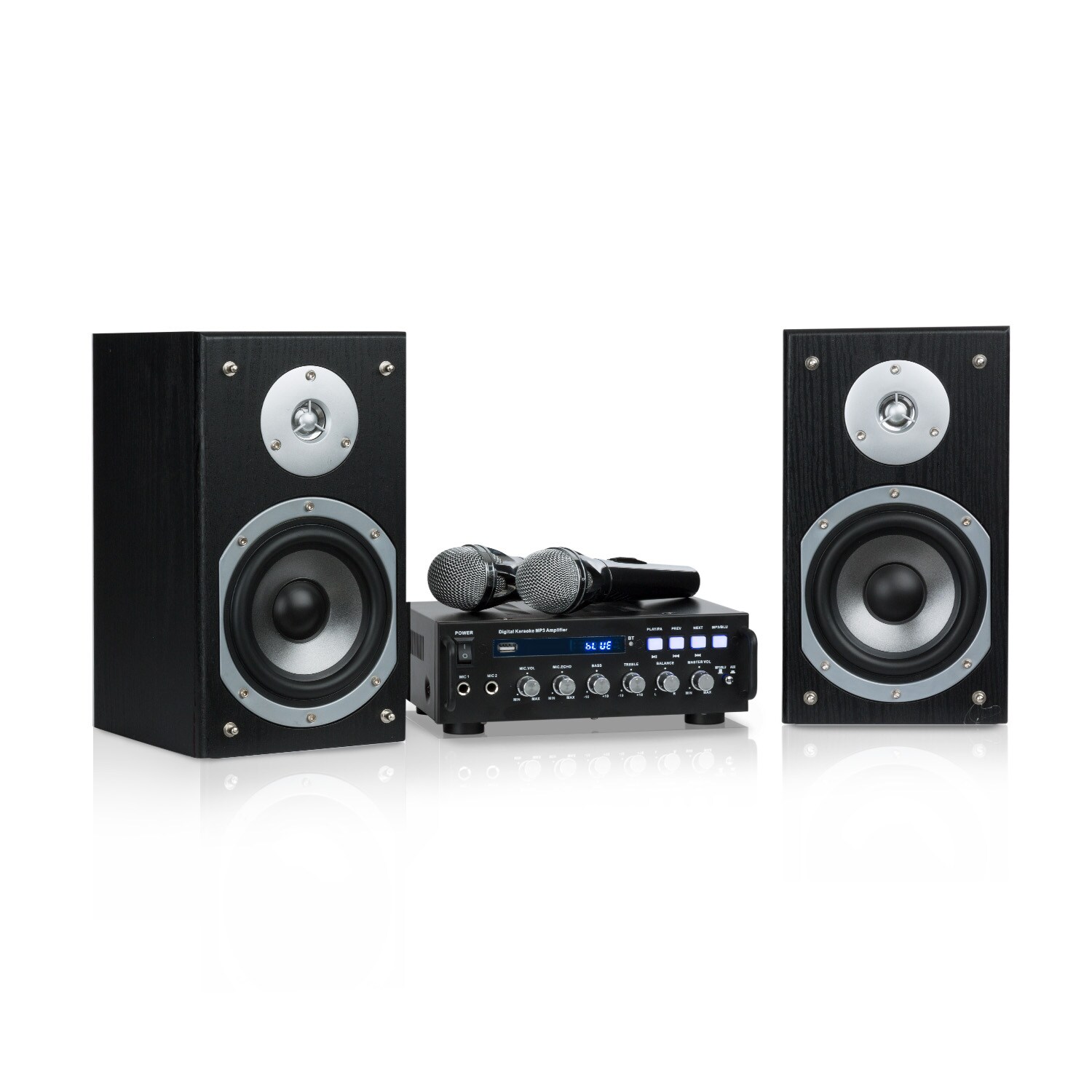 Karaoke Star 3 Karaoke-Set 2x75 Wmax. BT USB-Port Line-In 2 x Mikro Schwarz