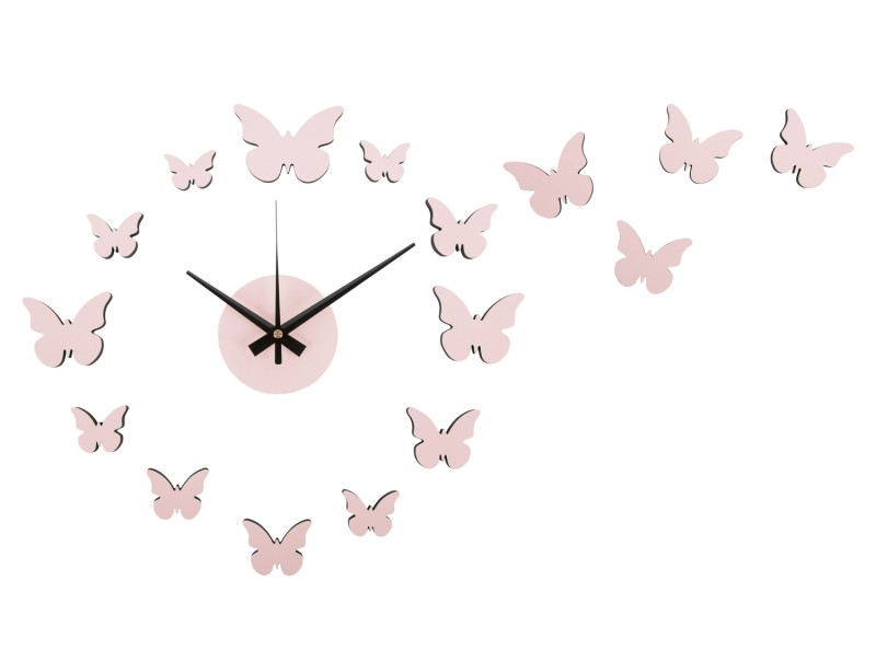 Wall Clock DIY Butterfly KA6000LP Soft pink
