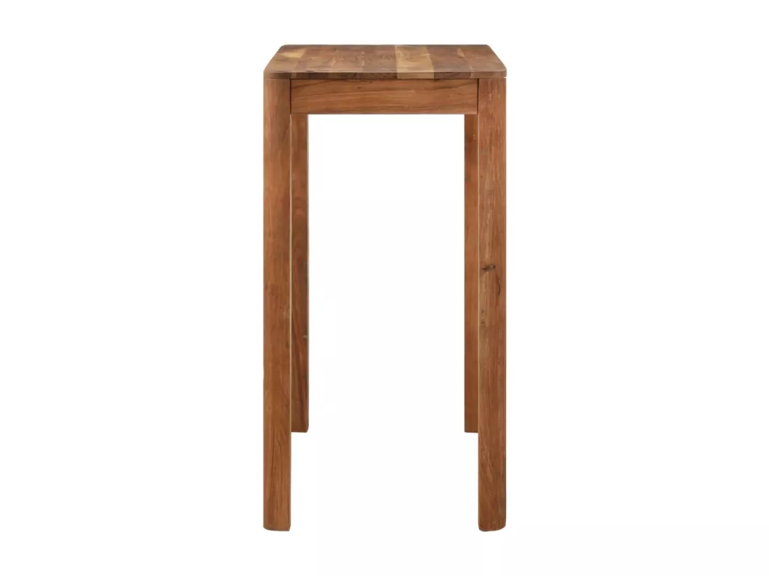 Table de bar bois massif d'acacia et finition miel 110x55x106cm