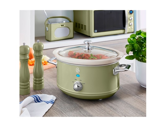 SWAN - Multicuiseur Sf17021gneu retro mijoteuse 3,5l poêle amovible en céramique...