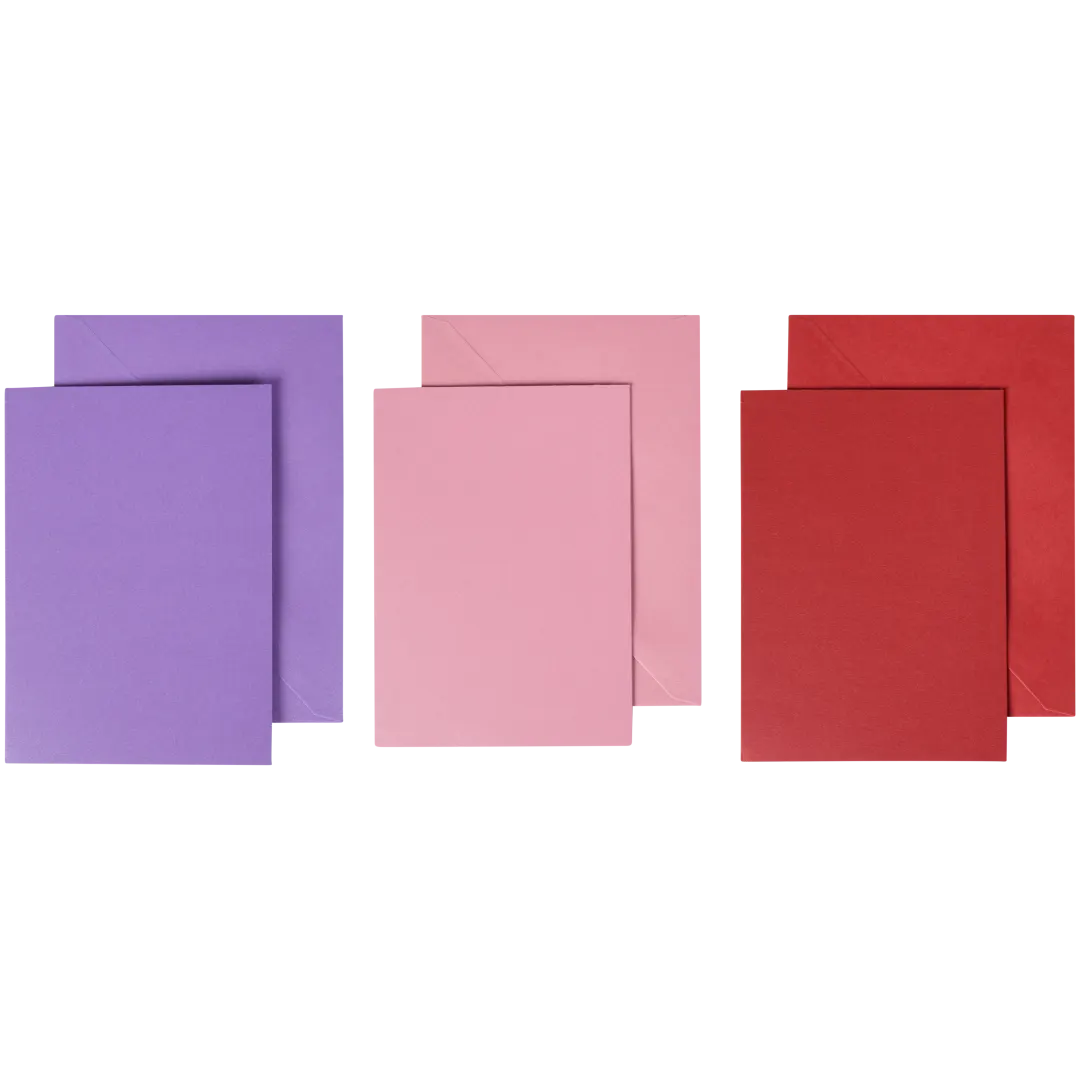 Craft & Design kaarten met envelop 12 stuks | diverse kleuren