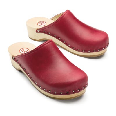 Holzschuh Nappa, Rot