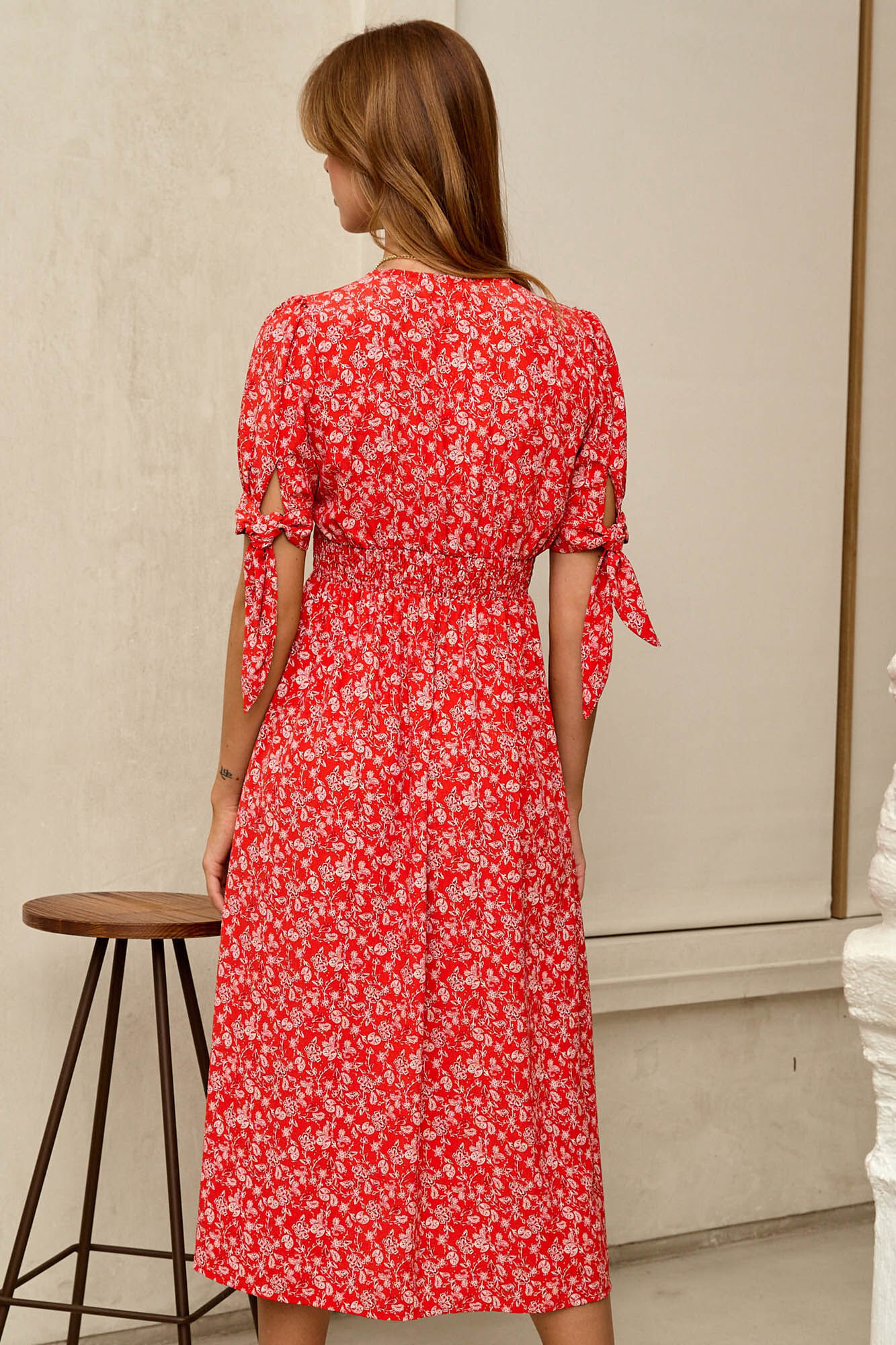Vestido Evie com estampa floral - Vermelho