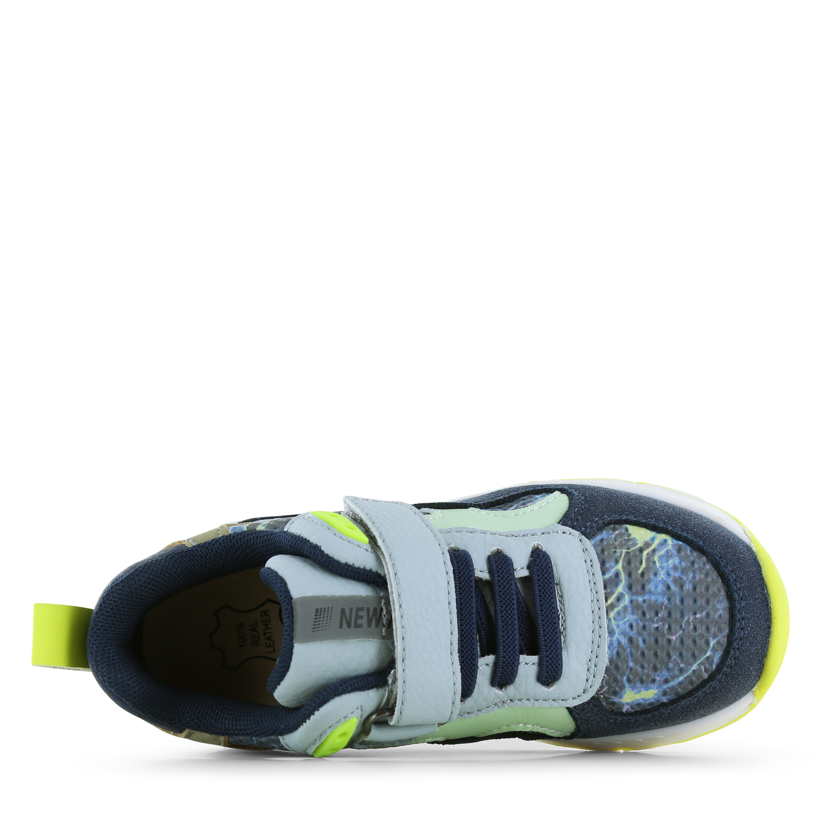 Shoesme blauwe sneaker met lichtjes Microfiber leer, Suède | Jongens schoen