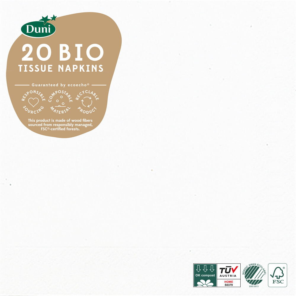 Duni Servetten 33x33cm Wit20 stuks