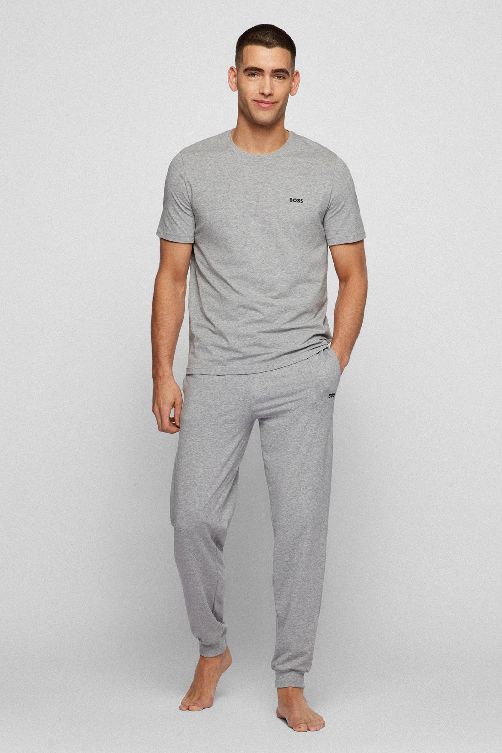 BOSS pyjamatop grijs