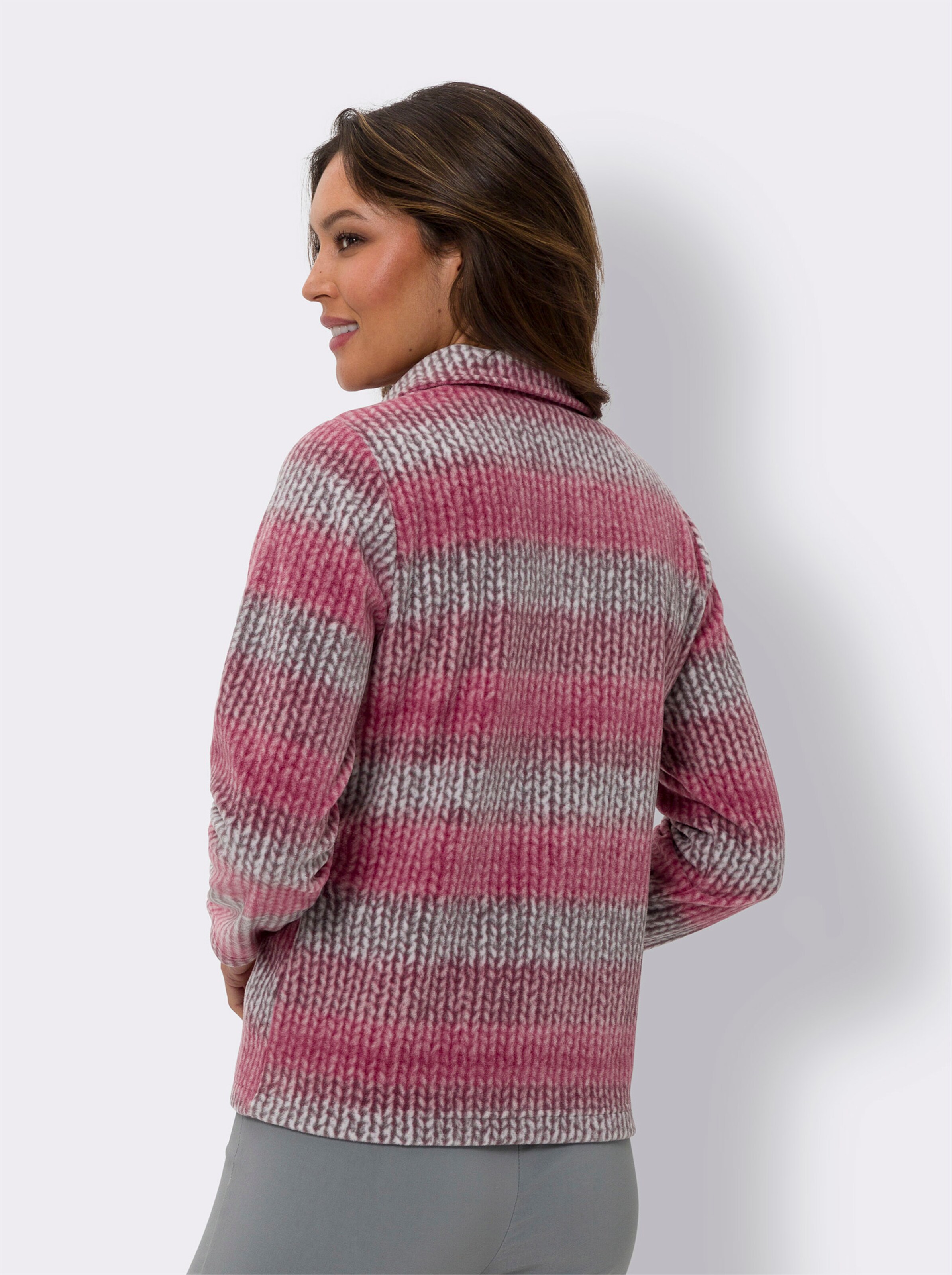 Fleeceshirt in Strick-Optik