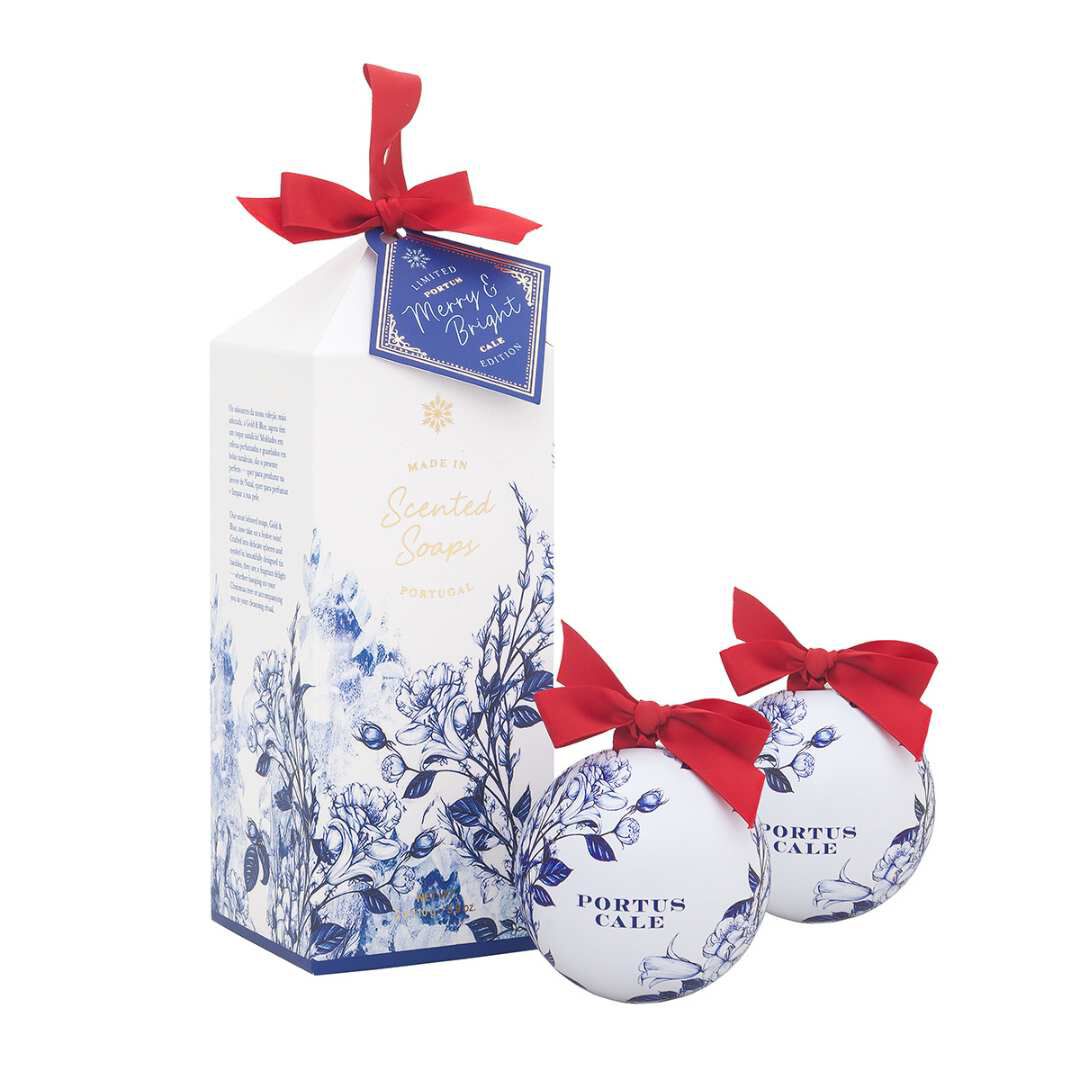 Portus Cale Conjunto de Sabonetes Enfeite de Natal Gold&Blue - 220gr