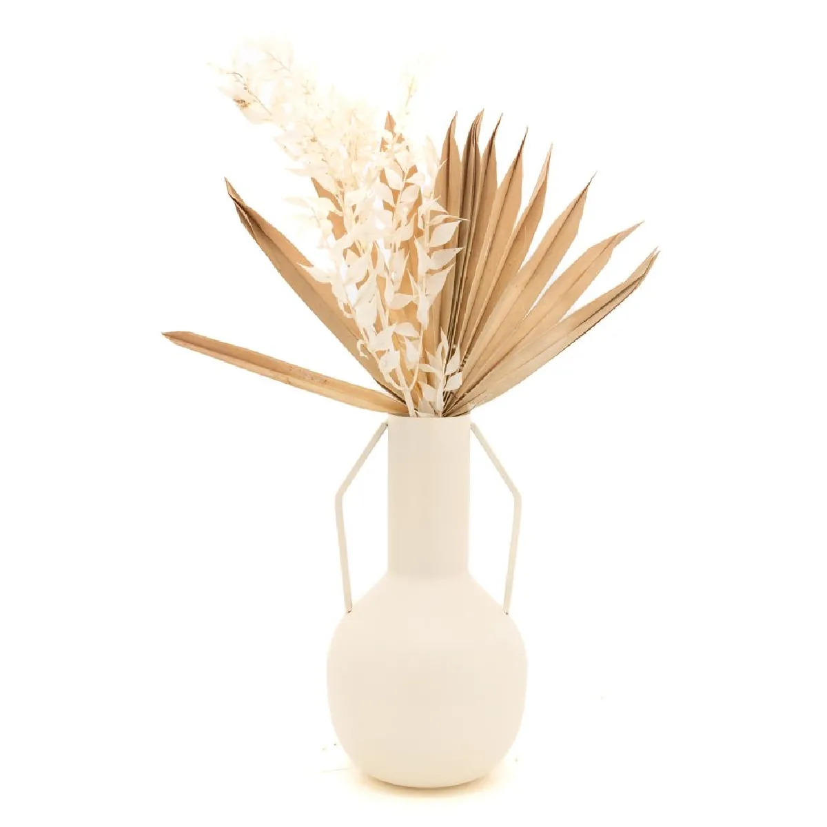 Aubry Gaspard Vase en métal MELTIK Beige.