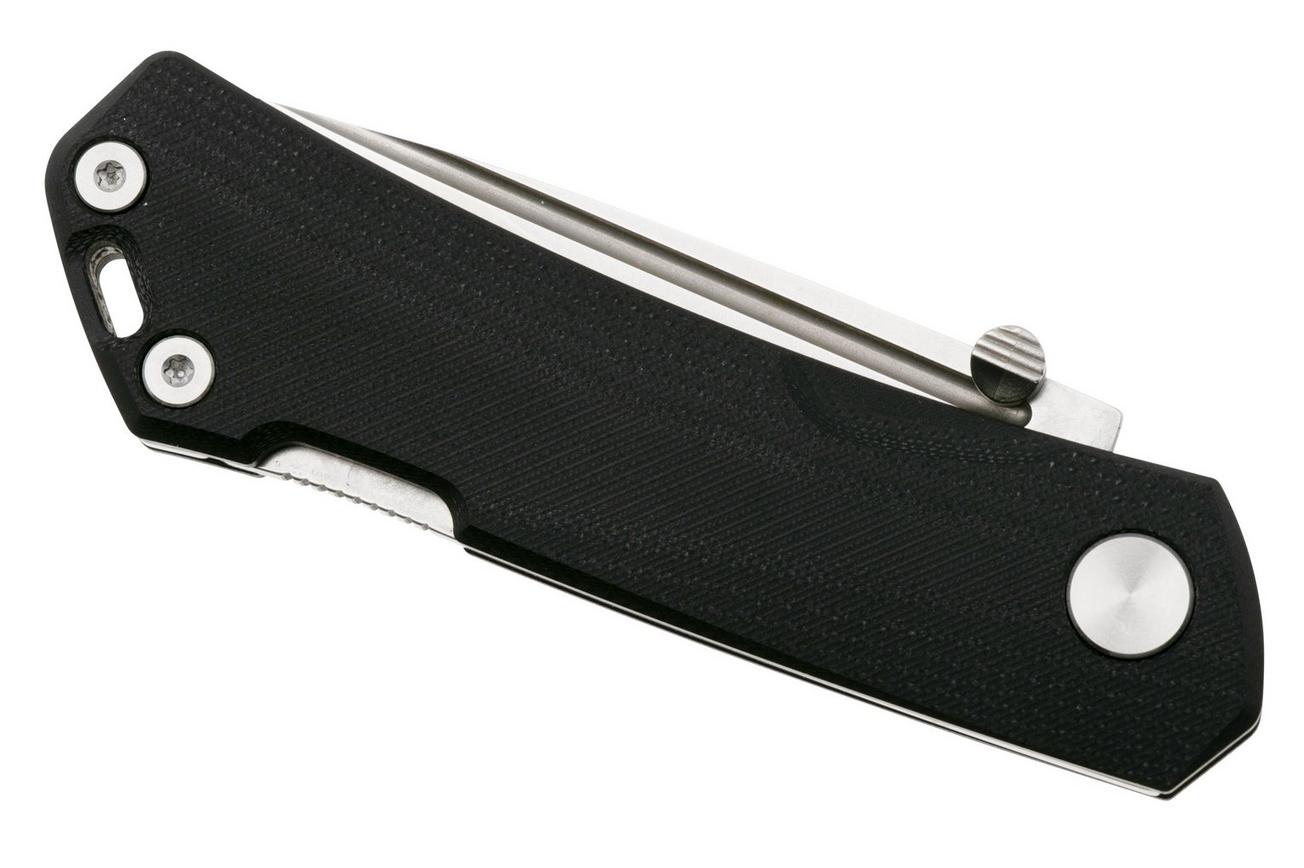 Real Steel Luna Maius 7091EB, 10Cr15CoMov, Black G10, zakmes, Poltergeist Design
