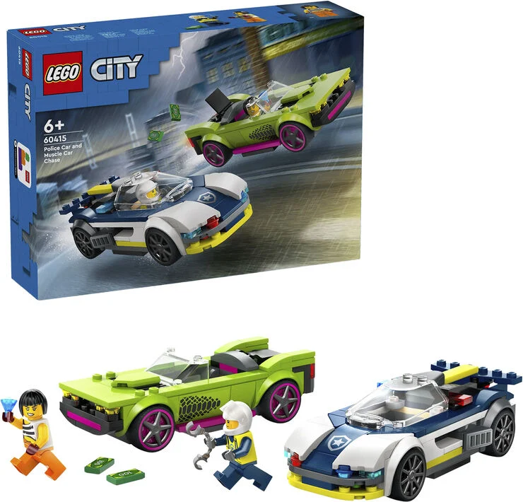 Lego Biljagt med politi og muskelbil 60415