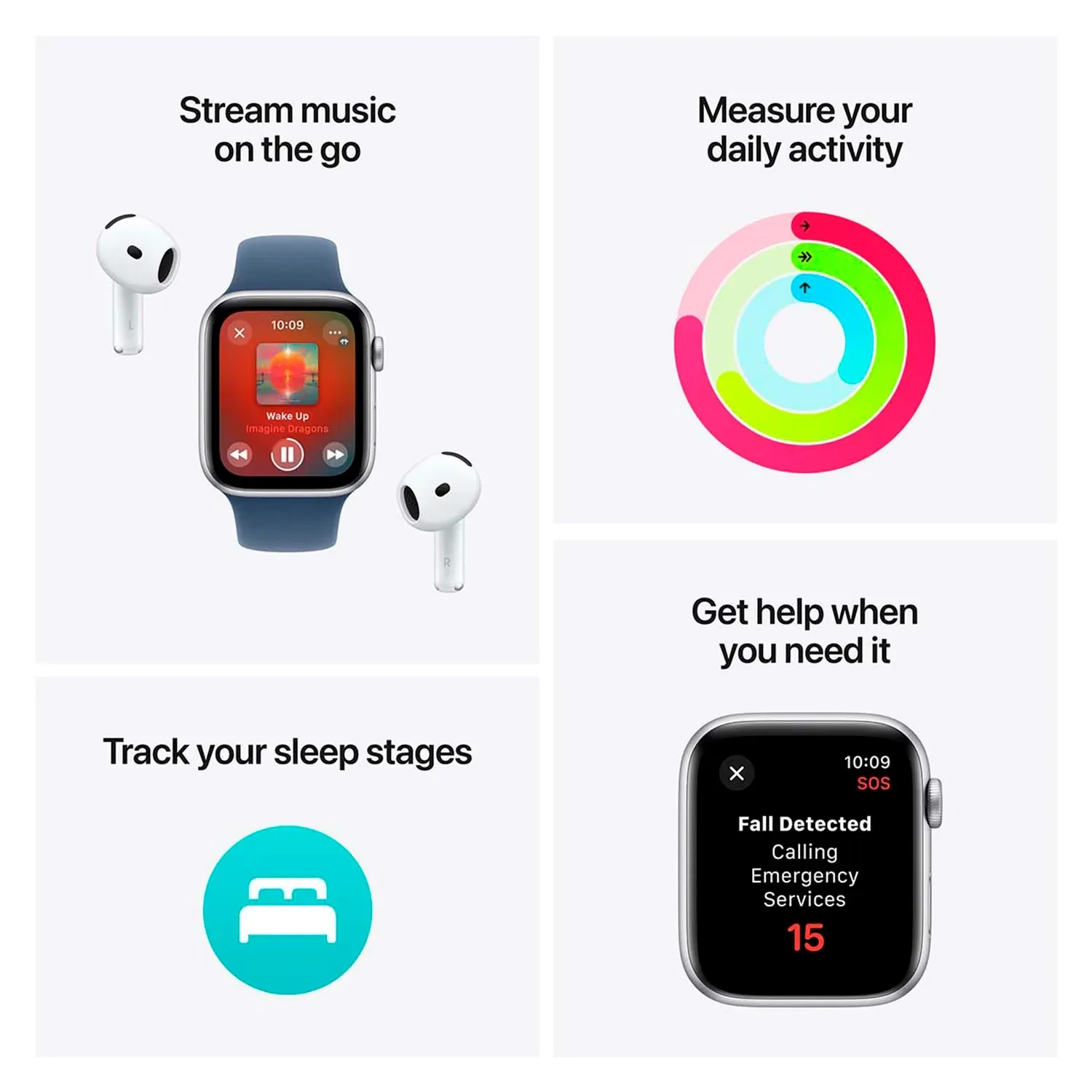 Apple Watch SE GPS 44mm Midnight Aluminium Sport Band S/M MXEJ3