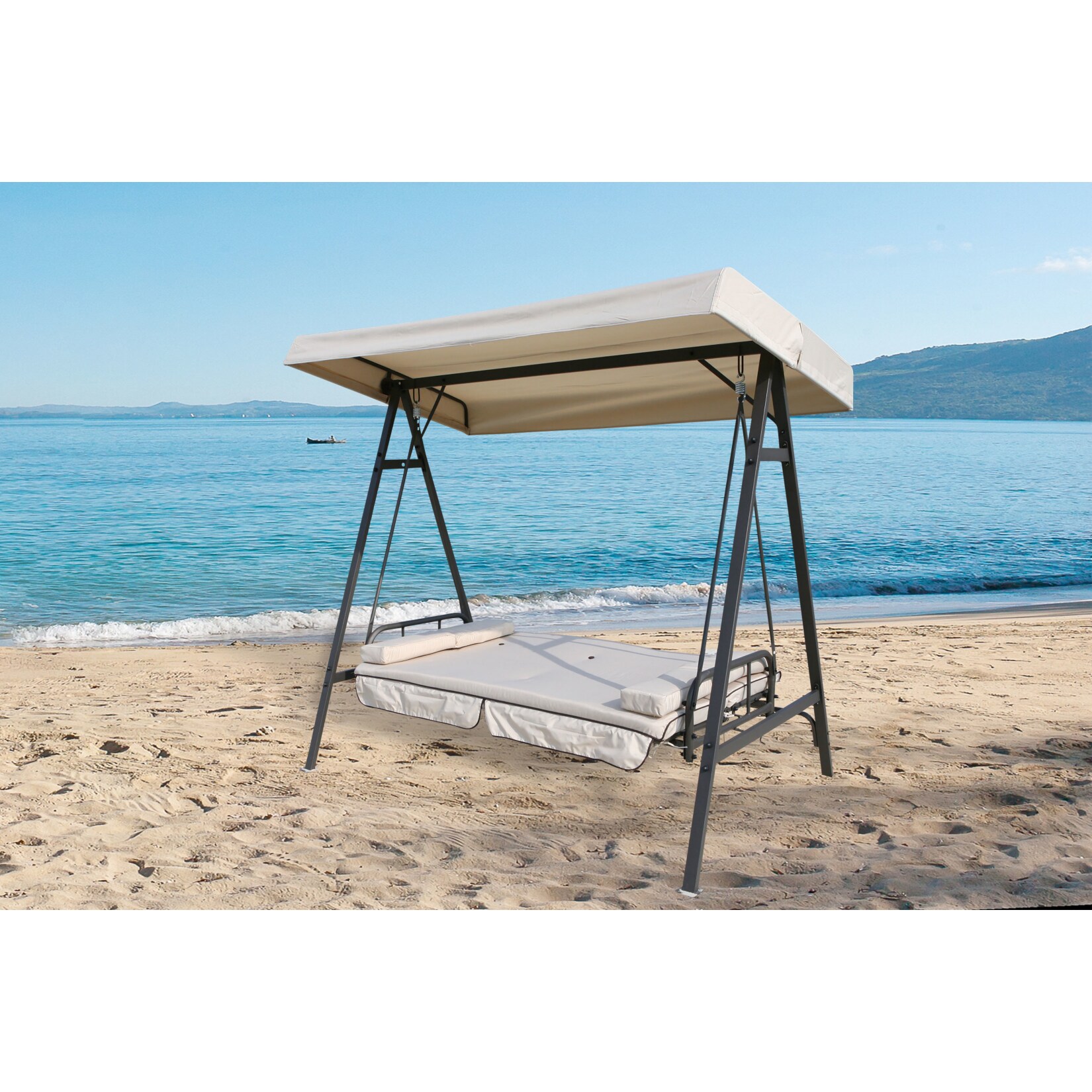 Grasekamp Hollywoodschaukel Amalfi, klappbar alsLiege Relax Schaukel Gartenliege