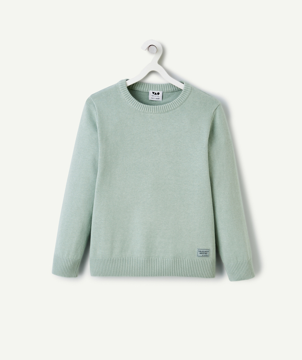 PULL MANCHES LONGUES GARÇON VERT