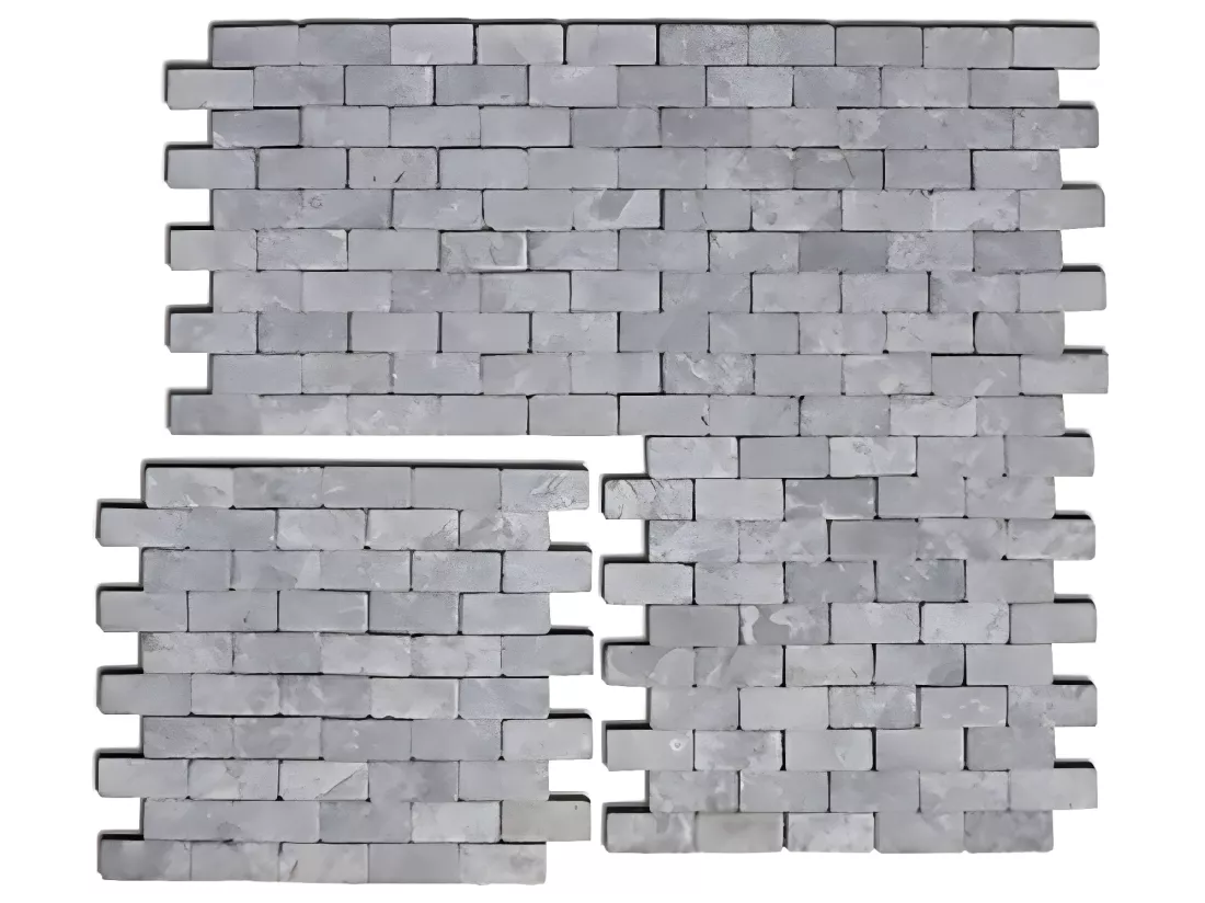 Carrelage mosaïque (Boite de 1m²) /Plaque de mosaïque mur et sol en marbre naturel coloris gris clair - 30 x 30 cm