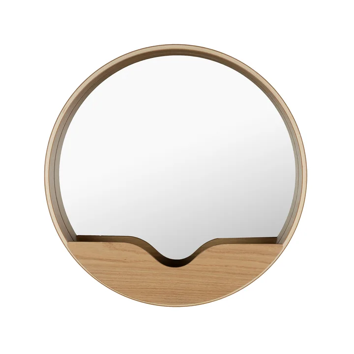 Zuiver - Round Wall Wandspiegel Ø 60 cm, Eiche furniert