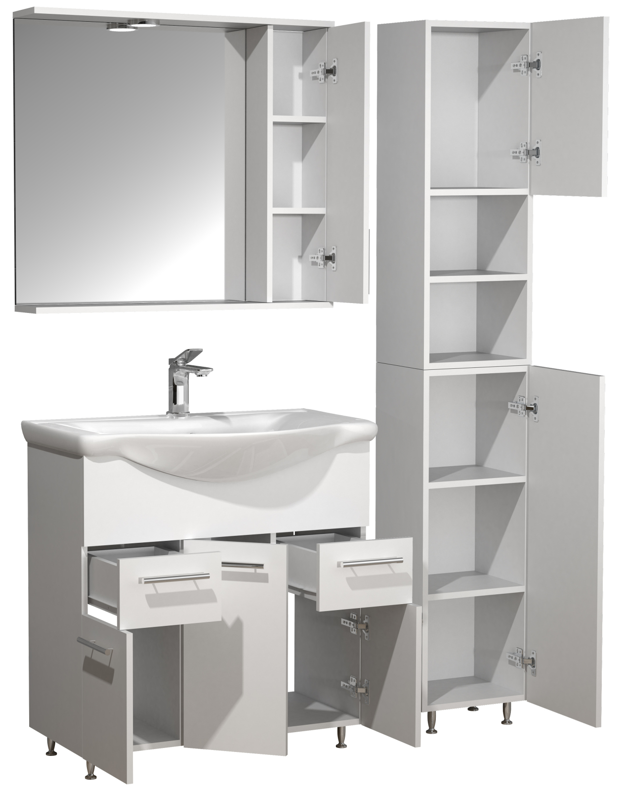4-teiliger Badblock LISALO XL - weiß