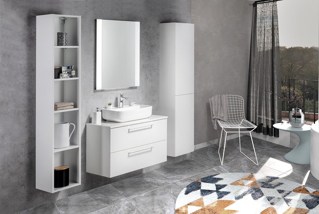 Sapho Cirasa wastafel onderkast 70x46x75cm met 3 lades wit glans