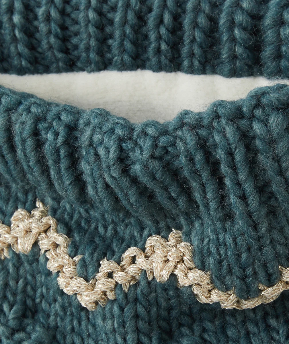 SNOOD FILLE EN FIBRES RECYCLÉES BLEU CANARD ET BRILLANT